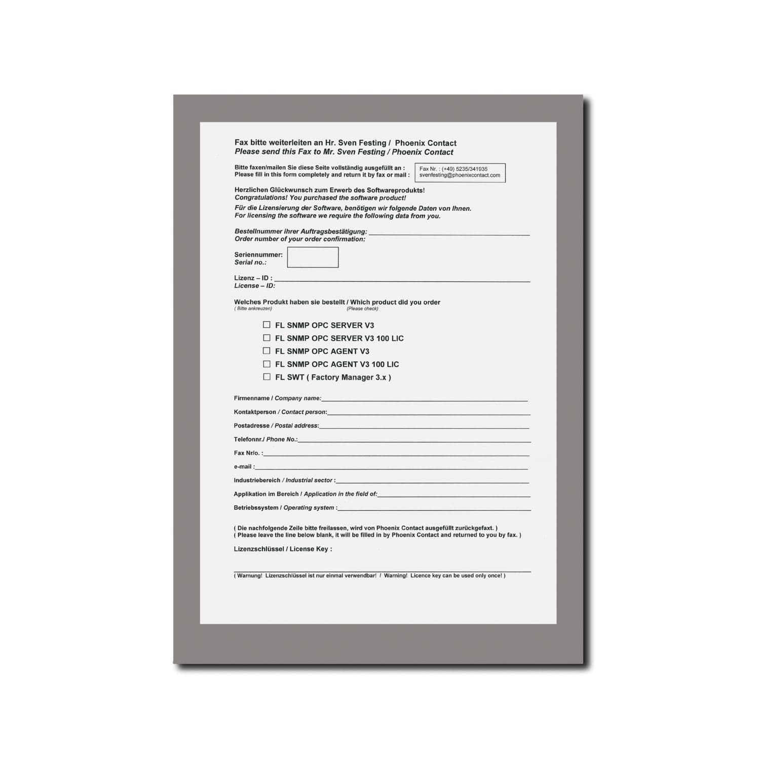 fl snmp opc agent v3 lic 100